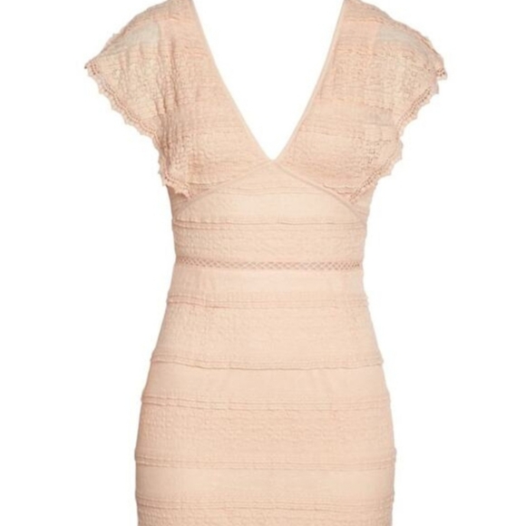 NWT Foxiedox Peach Floral Lace Dress - Picture 5 of 6